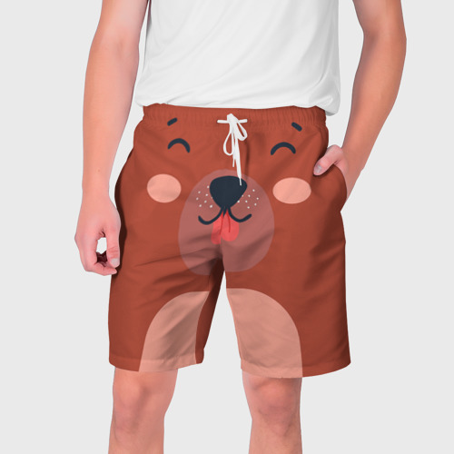 Мужские шорты 3D с принтом Малаш медвежонок, вид спереди #2
