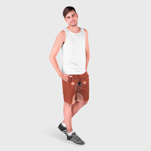 Мужские шорты 3D с принтом Малаш медвежонок, фото на моделе #1