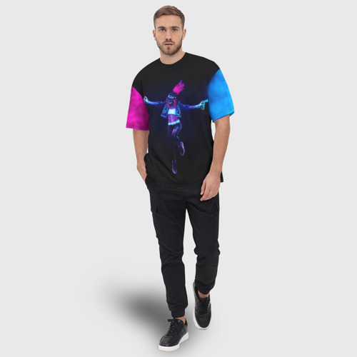 Мужская футболка oversize 3D Уличный художник, цвет 3D печать - фото 5