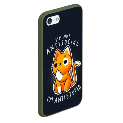 Чехол для iPhone 5/5S матовый Antistupid kitten - фото 2