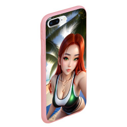 Чехол для iPhone 7Plus/8 Plus матовый Девушка с рыжими волосами на пляже - фото 2