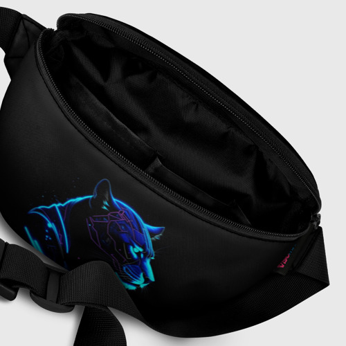 Поясная сумка 3D с принтом Пантера киберпан, фото #6
