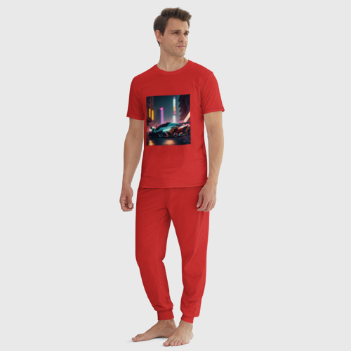 Мужская пижама хлопок Суперавто, цвет красный - фото 5