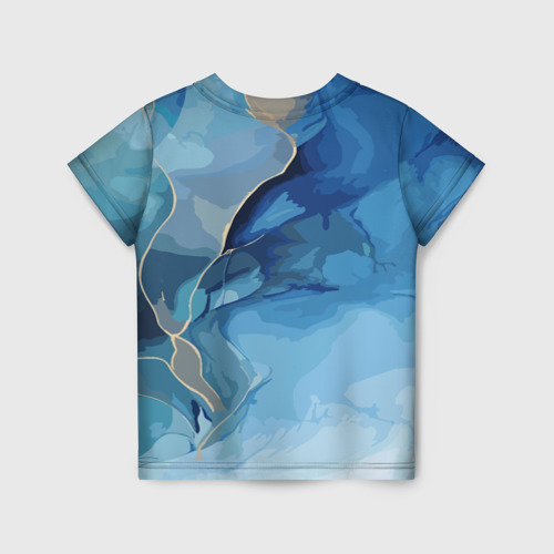 Детская футболка 3D с принтом Глубокая синева, вид сзади #1