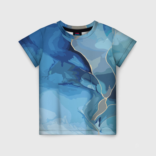 Детская футболка 3D с принтом Глубокая синева, вид спереди #2