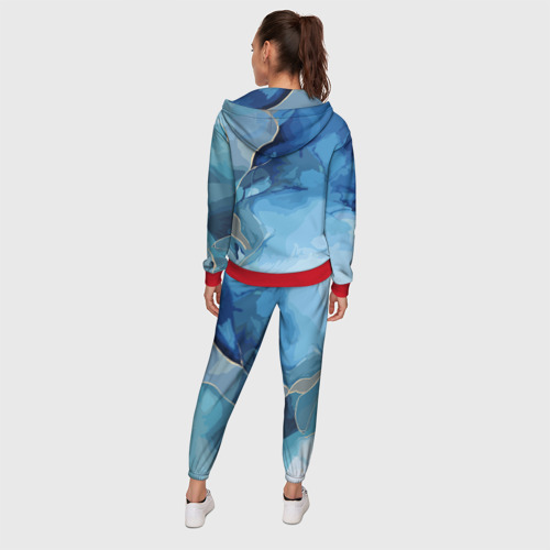Женский костюм 3D с принтом Глубокая синева, вид сзади #2