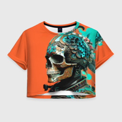 Женская футболка Crop-top 3D Art skull - irezumi - Japan