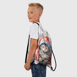 Рюкзак-мешок 3D Утеплённый котик - фото 2