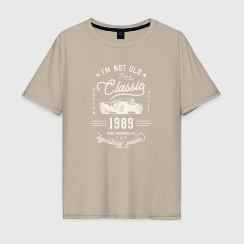 Мужская футболка хлопок Oversize с принтом Я классический 1989, вид спереди #2