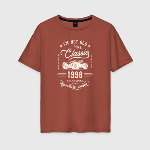 Женская футболка хлопок Oversize Я классический 1998, цвет кирпичный