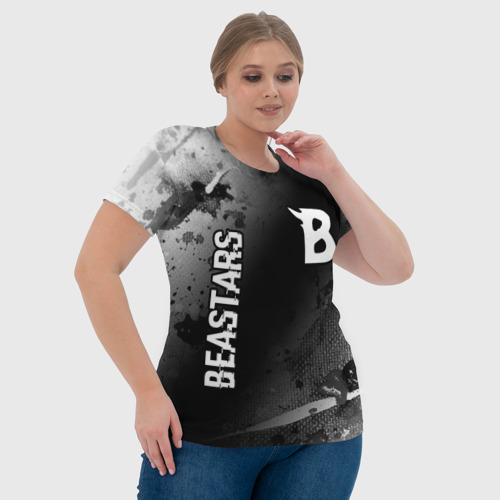 Женская футболка 3D Beastars glitch на темном фоне: надпись, символ, цвет 3D печать - фото 6