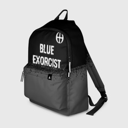 Рюкзак 3D Blue Exorcist glitch на темном фоне: символ сверху