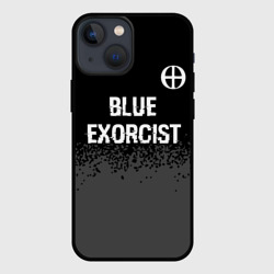 Чехол для iPhone 13 mini Blue Exorcist glitch на темном фоне: символ сверху