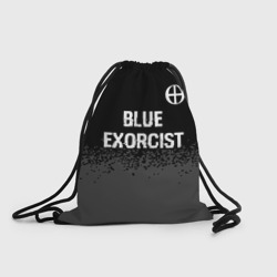 Рюкзак-мешок 3D Blue Exorcist glitch на темном фоне: символ сверху