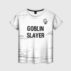 Женская футболка 3D Goblin Slayer glitch на светлом фоне: символ сверху
