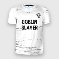 Мужская футболка 3D Slim Goblin Slayer glitch на светлом фоне: символ сверху