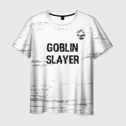 Мужская футболка 3D Goblin Slayer glitch на светлом фоне: символ сверху