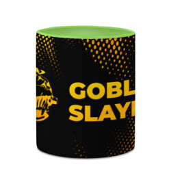 Кружка с полной запечаткой Goblin Slayer - gold gradient: надпись и символ - фото 2