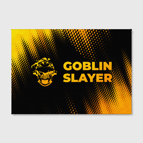 Холст прямоугольный Goblin Slayer - gold gradient: надпись и символ, цвет 3D печать - фото 2