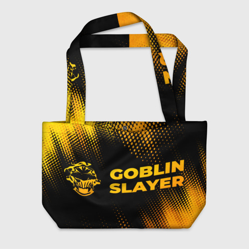 Пляжная сумка 3D Goblin Slayer - gold gradient: надпись и символ