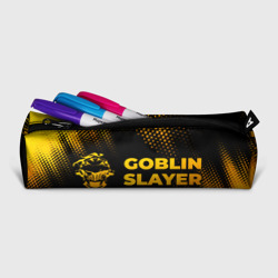 Пенал школьный 3D Goblin Slayer - gold gradient: надпись и символ - фото 2