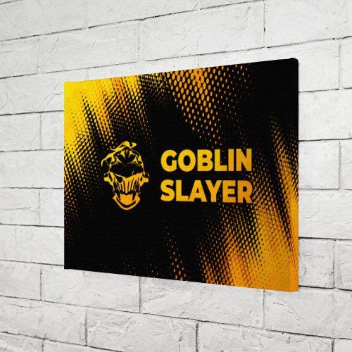 Холст прямоугольный Goblin Slayer - gold gradient: надпись и символ, цвет 3D печать - фото 3