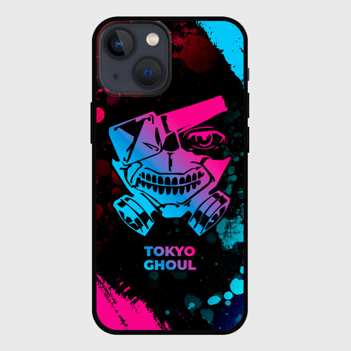 Чехол для iPhone 13 mini с принтом Tokyo Ghoul - neon gradient, вид спереди #2