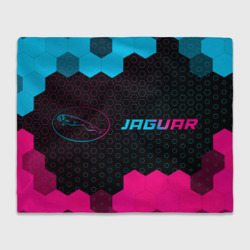 Jaguar - neon gradient: надпись и символ – Плед 3D с принтом купить со скидкой в -14%