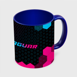 Кружка с полной запечаткой Jaguar - neon gradient: надпись и символ