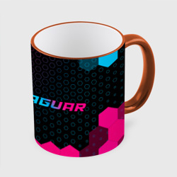 Кружка с полной запечаткой Jaguar - neon gradient: надпись и символ