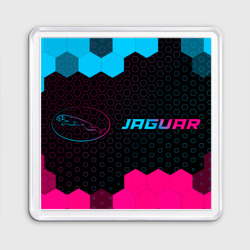 Магнит 55*55 Jaguar - neon gradient: надпись и символ