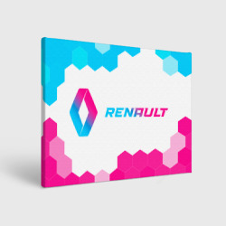 Холст прямоугольный Renault neon gradient style: надпись и символ