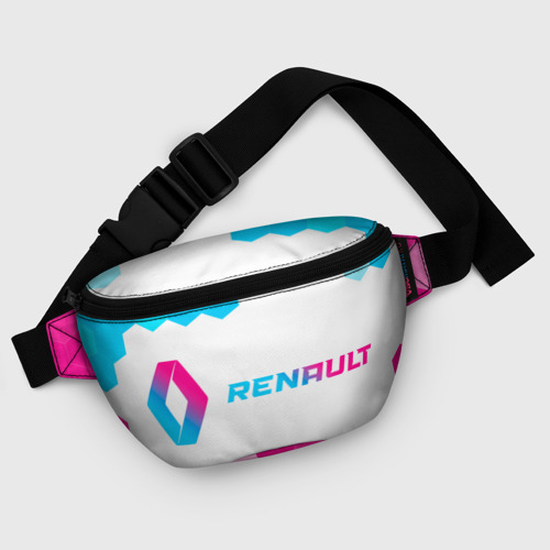 Поясная сумка 3D с принтом Renault neon gradient style: надпись и символ, фото #5
