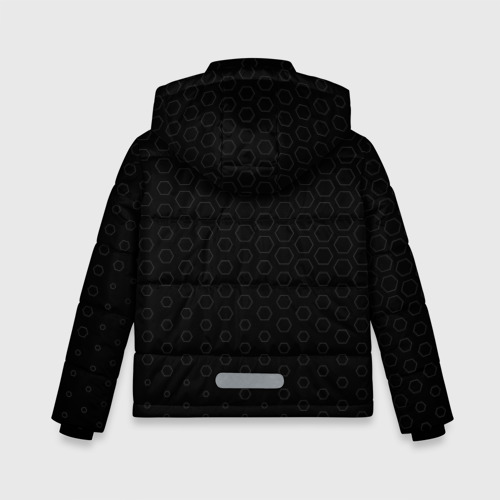 Зимняя куртка для мальчиков 3D Free Fire glitch на темном фоне: по-вертикали, цвет черный - фото 2