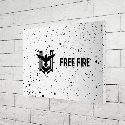 Холст прямоугольный Free Fire glitch на светлом фоне: надпись и символ, цвет 3D печать - фото 3