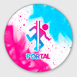 Круглый коврик для мышки Portal neon gradient style