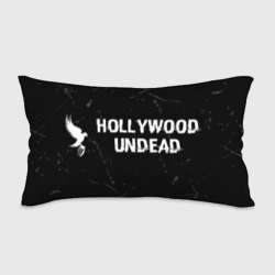 Подушка 3D антистресс Hollywood Undead glitch на темном фоне: надпись и символ