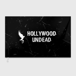 Флаг 3D Hollywood Undead glitch на темном фоне: надпись и символ