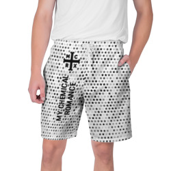 Мужские шорты 3D My Chemical Romance glitch на светлом фоне: по-вертикали