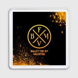 Магнит 55*55 Bullet For My Valentine - gold gradient