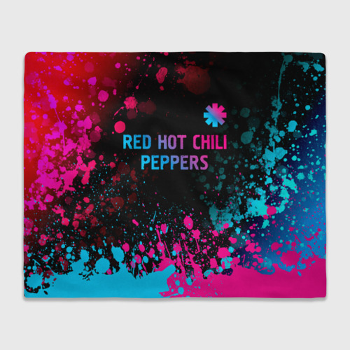 Плед 3D Red Hot Chili Peppers - neon gradient: символ сверху, цвет 3D (велсофт)