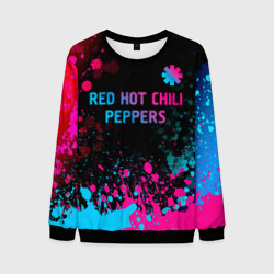 Мужской свитшот 3D Red Hot Chili Peppers - neon gradient: символ сверху