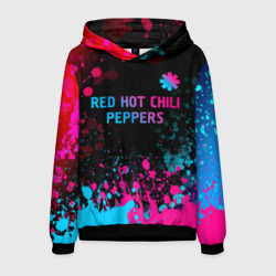 Мужская толстовка 3D Red Hot Chili Peppers - neon gradient: символ сверху