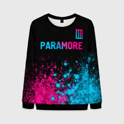 Мужской свитшот 3D Paramore - neon gradient: символ сверху