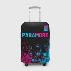 Чехол для чемодана 3D Paramore - neon gradient: символ сверху