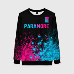 Женский свитшот 3D Paramore - neon gradient: символ сверху