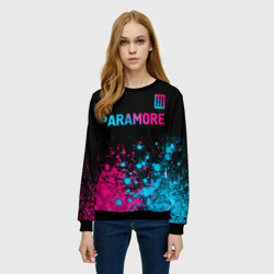 Женский свитшот 3D Paramore - neon gradient: символ сверху - фото 2