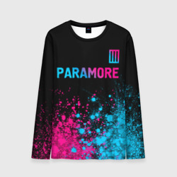 Мужской лонгслив 3D Paramore - neon gradient: символ сверху