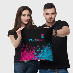 Подушка 3D Paramore - neon gradient: символ сверху - фото 2