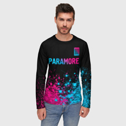 Мужской лонгслив 3D Paramore - neon gradient: символ сверху - фото 2